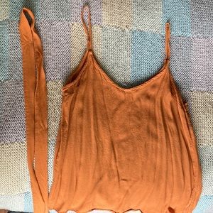 Orange top with matching scarf